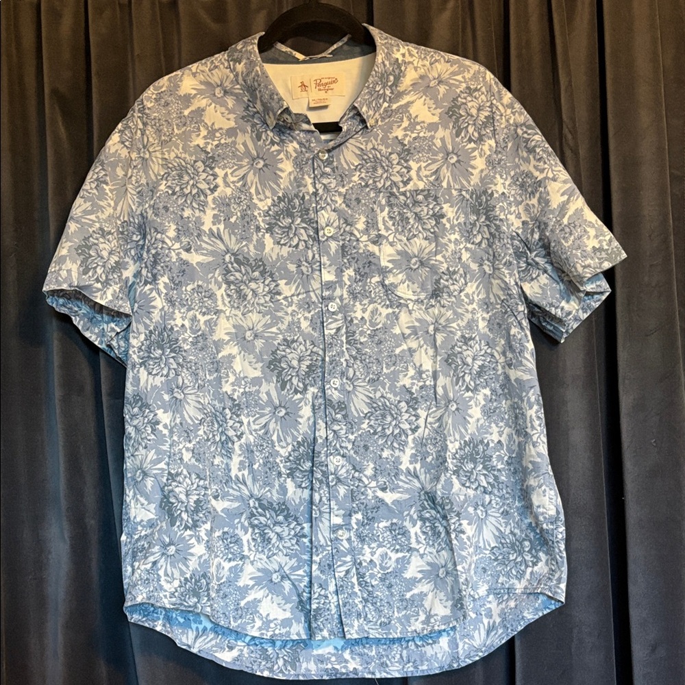 Original Penguin Light Blue Floral Button Down Shirt